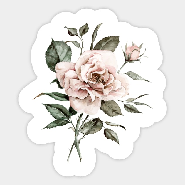 Faded Pink Rose Sticker by ShealeenLouise